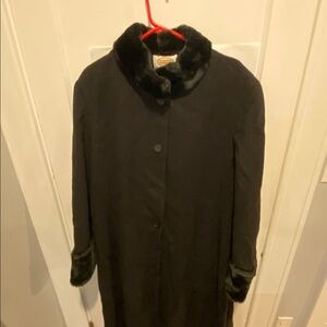 Absolutely Beautiful Black Vintage Talbots Wool long wool jacket Plus size 20